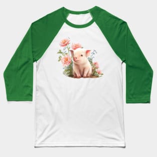 Cute pig Baseball T-Shirt